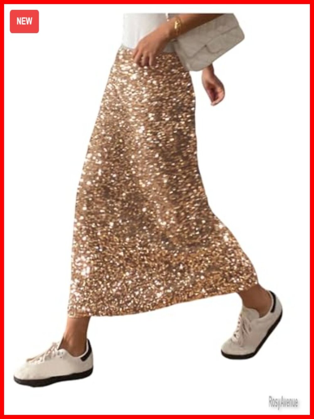 Women's Y2k Sequin Skirt Stretchy Night Out Party Glitter Long Skirt